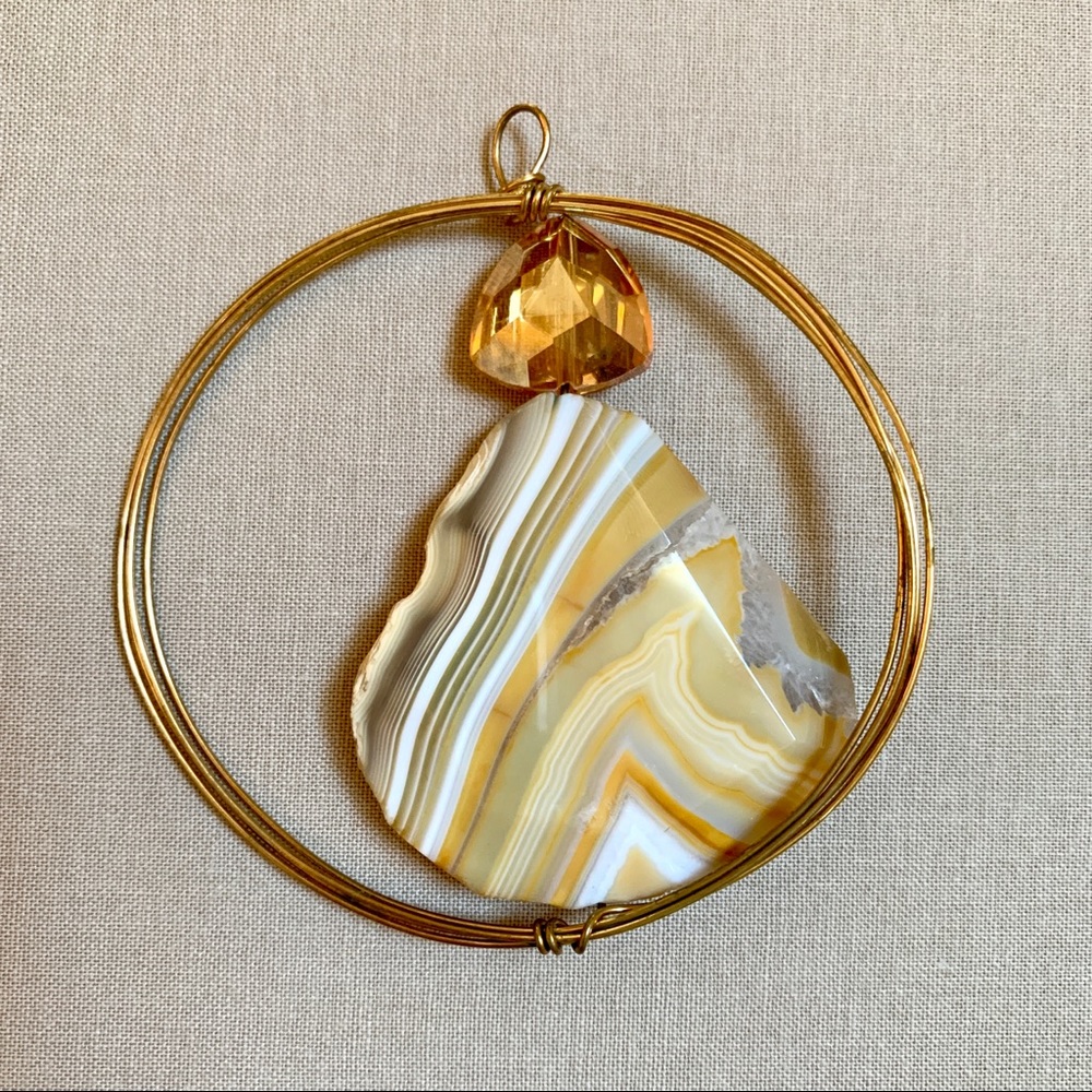 Gold Gem Necklace Pendant